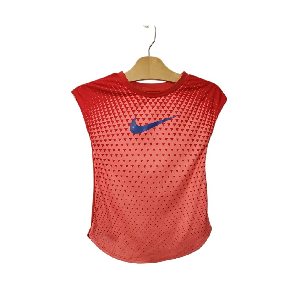 Nike XS / 4 Girls Dri-fit Athletic Fit Patterned Logo Top